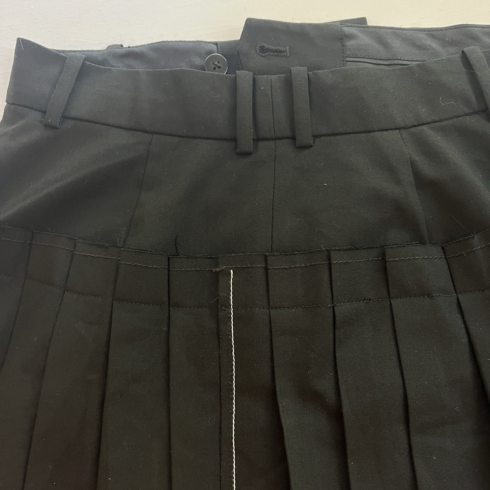 NBD Revolve Black Pleated Asymmetrical Y2K Goth Dark Academia Mini Skirt SMALL - Picture 5 of 13